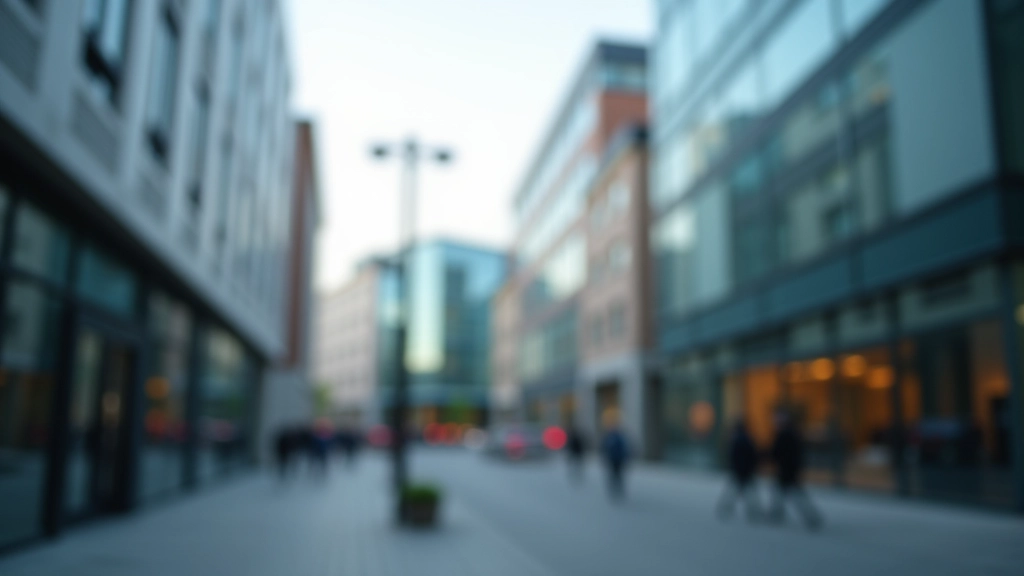 Bürogebäude in zentraler Geschäftslage mit modernem Glas- und Stahldesign, Symbol für Unternehmensdienstleistungen und Business Services