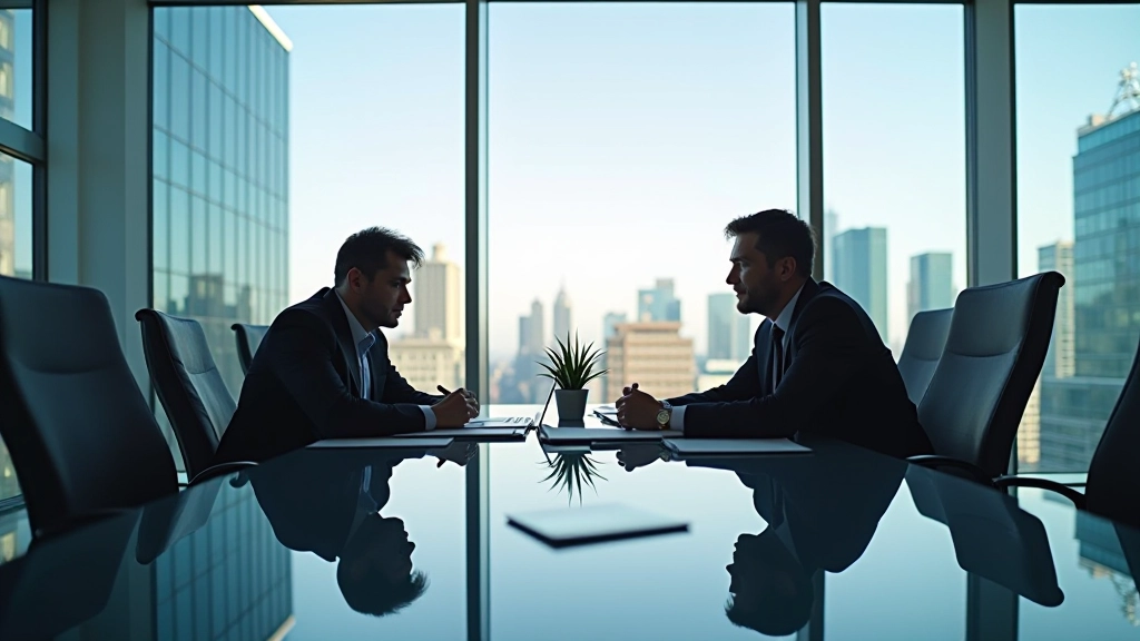 Modernes Finanzdistrikt-Büro mit professionellen Geschäftsleuten